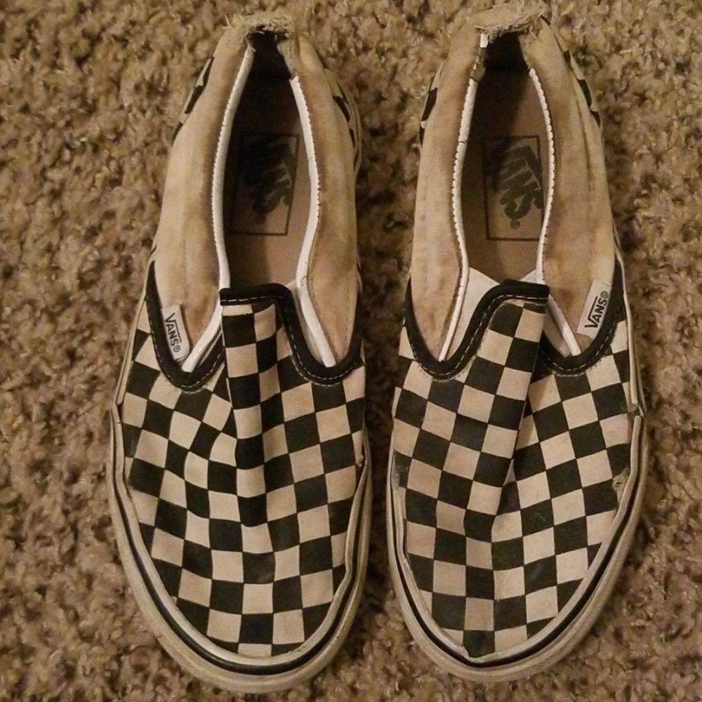 Vans checkered slip ons